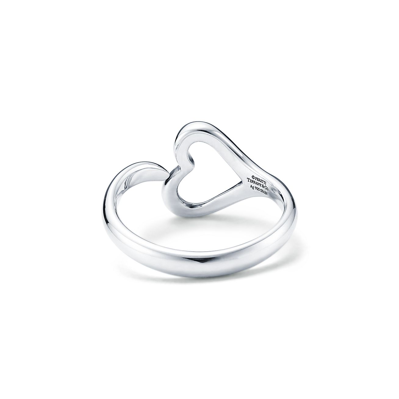 Simple Open Heart Ring Sterling Silver 